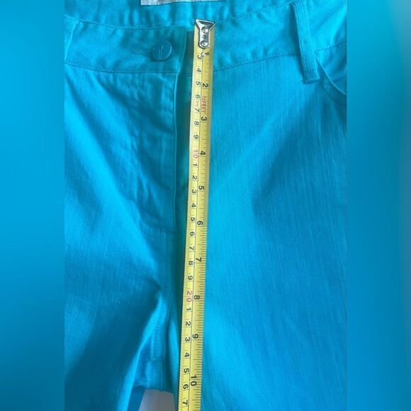Trina Turk Suki Slim Turquoise Jeans Size 10 Ankle Flattering - Picture 7 of 12